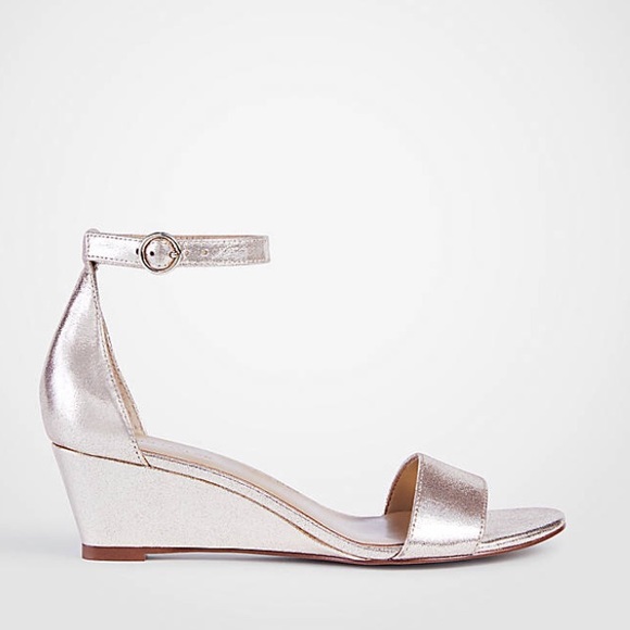 gold metallic wedge sandals